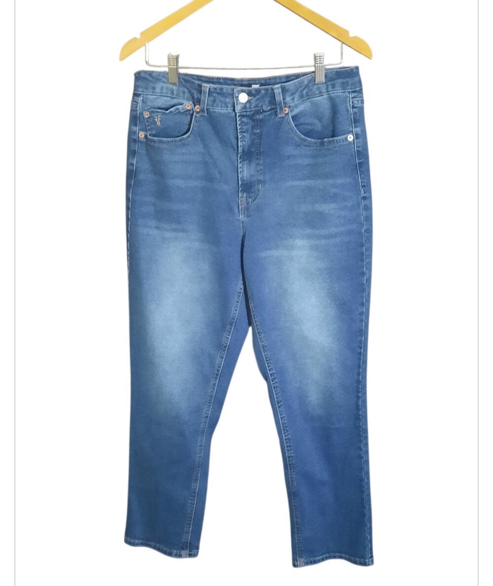 Frye Womens High-Rise Medium Wash Zip Fly Classic 5 Pocket Jeans